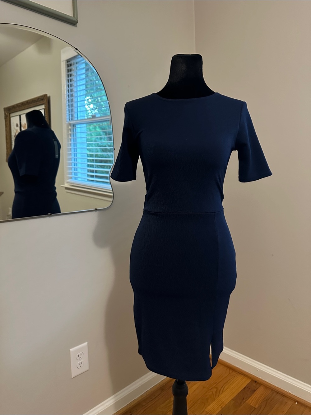 Nasty Gal Navy Blue Fitted Dress